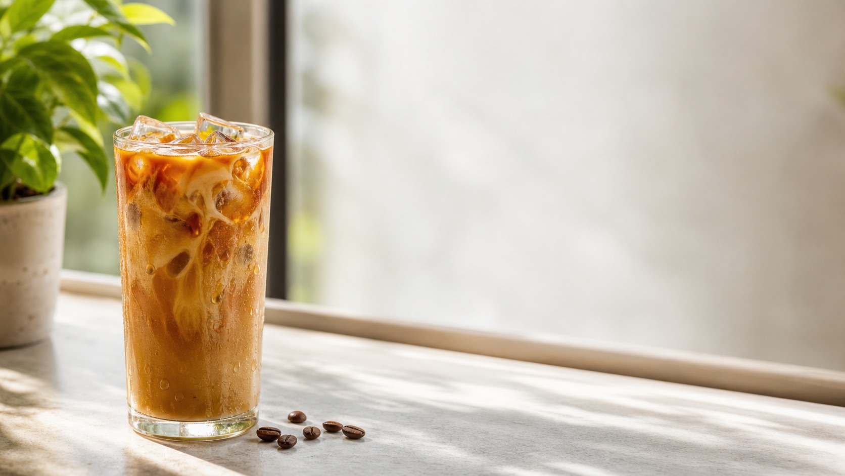 Refreshing iced coffee